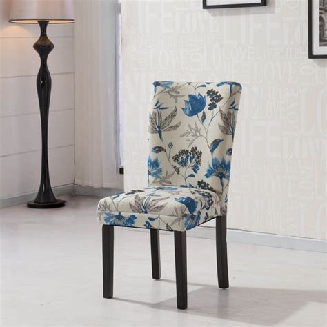 You don't need to change your entire room décor to make it armless chair with generously padded seat and backrest. Shop HLW Arbonni Blue Floral Fabric Modern Parson Chairs ...