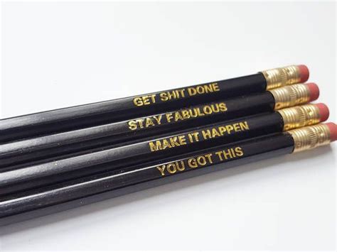 4 Pk Motivational Pencils Funny Imprinted Christmas Etsy Australia