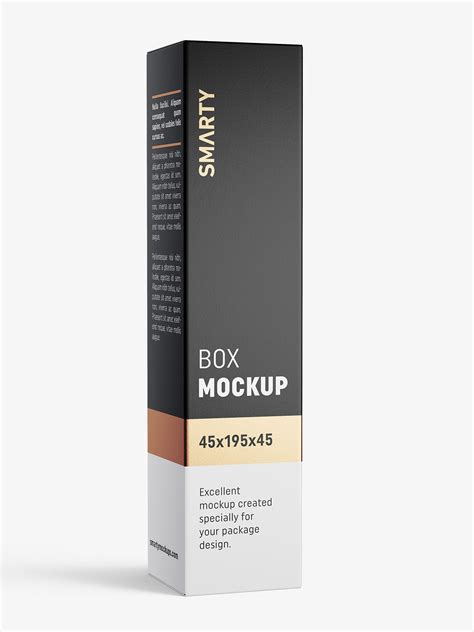 Download Box mockup / 45x195x45 mm / white - metallic - kraft ...