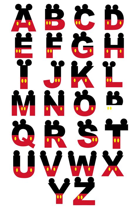 Free Printable Mickey Mouse Alphabet Letters Printable Templates