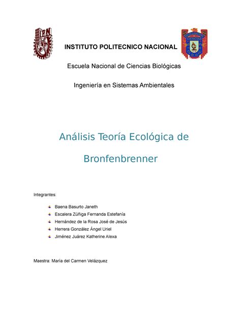 Analisis teoria ecologica de Bronfenbrenner Según Bronfenbrenner desde la perspectiva