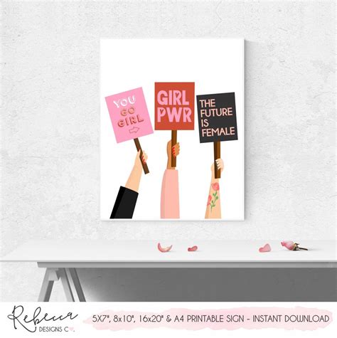 Feminist Poster Girl Power Poster Printable Girl Power Print Etsy