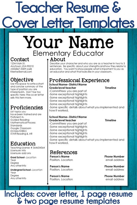 free cv template for teachers web from teaching assistant to principal check out these teaching