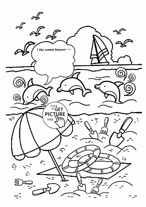 Summer Coloring Worksheets For Kids Coloring Pages
