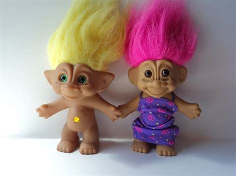 Trolls Dolls 90s Vintage Set Of 4 Jewel Belly