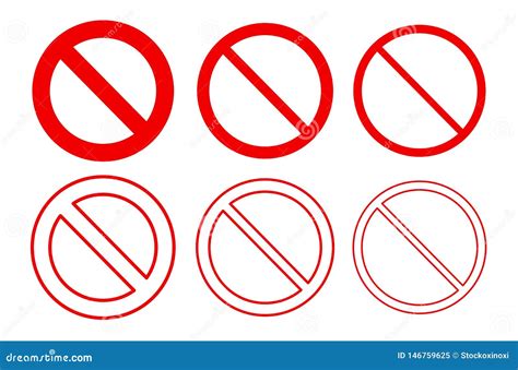 Blank Red Forbidden Sign Symbol For Layout Stock Vector Illustration