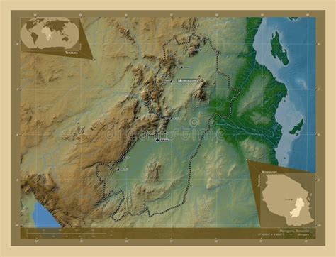 Morogoro Tanzania Physical Labelled Points Of Cities Stock