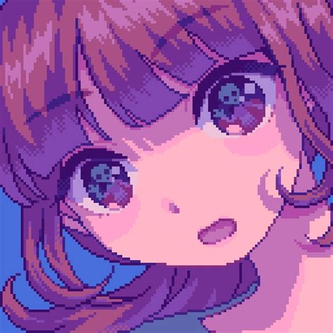 Cute Kawaii Girl Pixel Art Grid