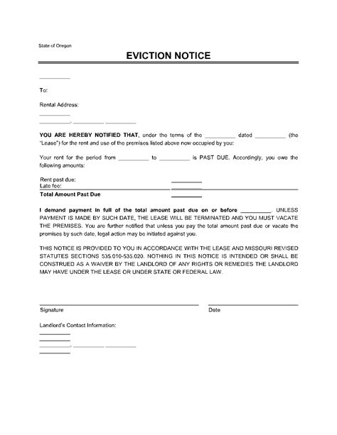 Oregon Eviction Notice Form Free And Printable Template Cocodoc