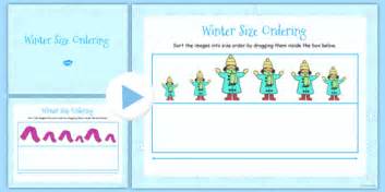 Winter Size Ordering Activity Notebook