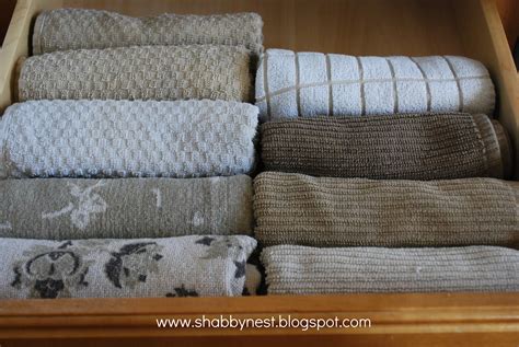 Just think of the frustration when you are trying to dry dishes and can't or if you wash it one time and it already starts to tear. The Best Way to Store Kitchen Towels~ | Kitchen drawers ...