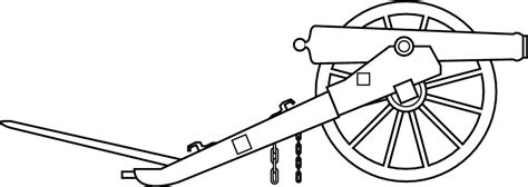 Civil War Cannon Coloring Page Sketch Coloring Page