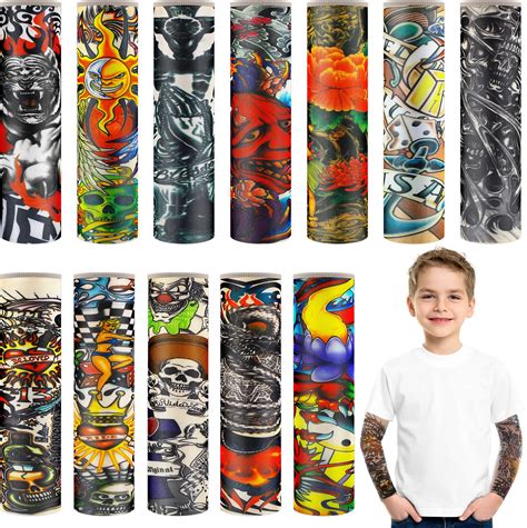 Buy 12 Pieces Tattoo Arm Sleeves For Kids Temporary Kids Tattoo Sleeve