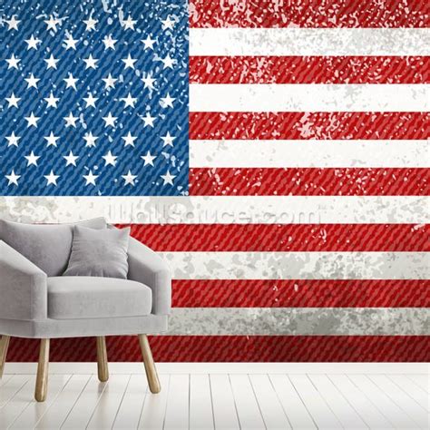 Vintage American Flag Wallpaper Mural Wallsauce Nz