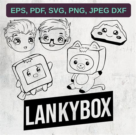 Lankybox Vector Digital Files Eps Pdf Svg Dxf Png And Etsy Uk