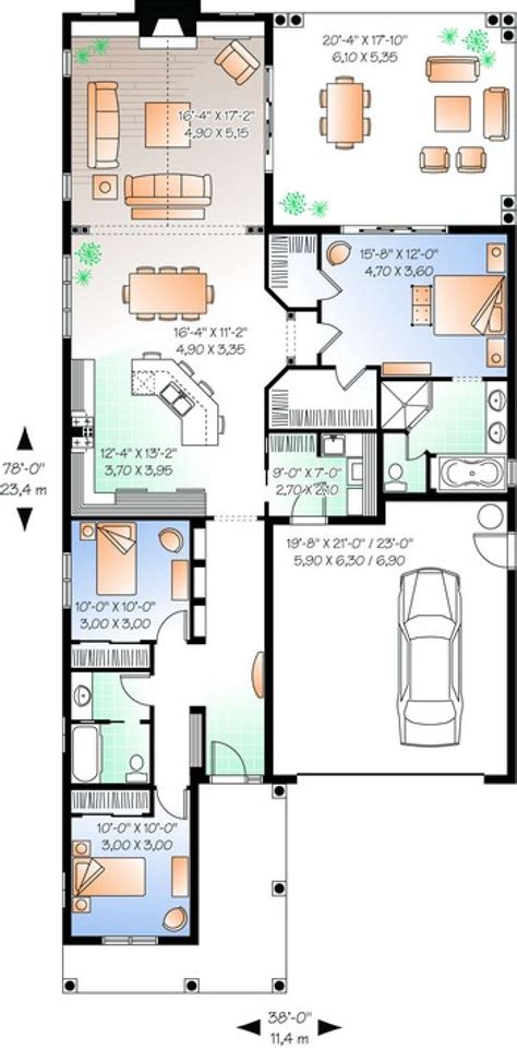 House Plan 034 00670 Narrow Lot Plan 1779 Square Feet 3 Bedrooms
