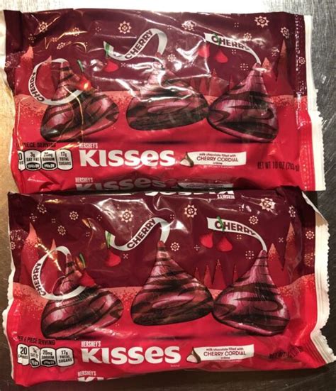 Hersheys Holiday Kisses Milk Chocolate Filled With Cherry Cordial Creme 10 For Sale Online Ebay