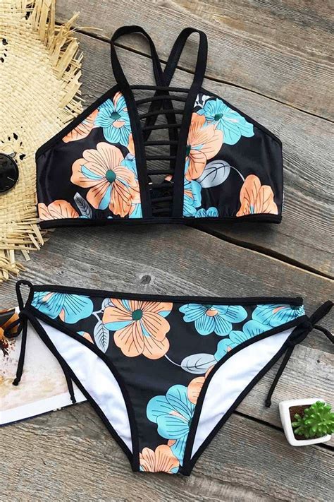 Cupshe Burning Desire Floral Bikini Set Bathing Suits For Teens Summer