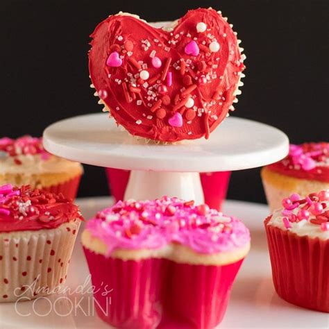 Valentine Cupcakes Recipe Heart Cupcakes Amandas Cookin