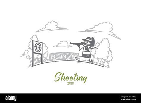 Shooting Concept Hand Drawn Isolated Vector Stock Vector Image And Art