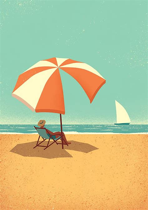 Summertime Beach Illustration Summer Illustration Conceptual Illustration