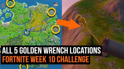 This includes how to complete challenge guides, rewards, & unlock skin styles!!! All 5 Golden Wrench Locations | FORTNITE CHALLENGE WEEK 10 ...
