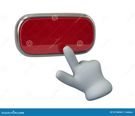 Hand Pressing Red Button Stock Illustration Illustration Of Aiming