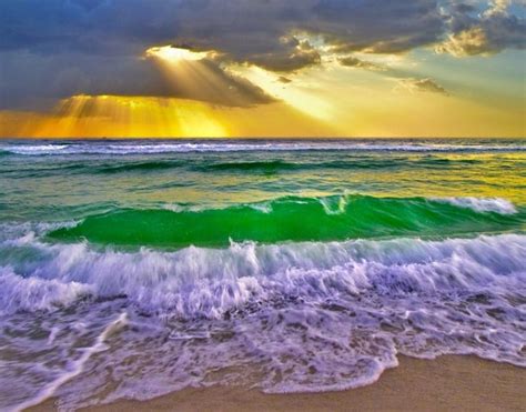 Breaking Wave Gold Sunrays Sunset Fine Art Prints By Eszra Tanner