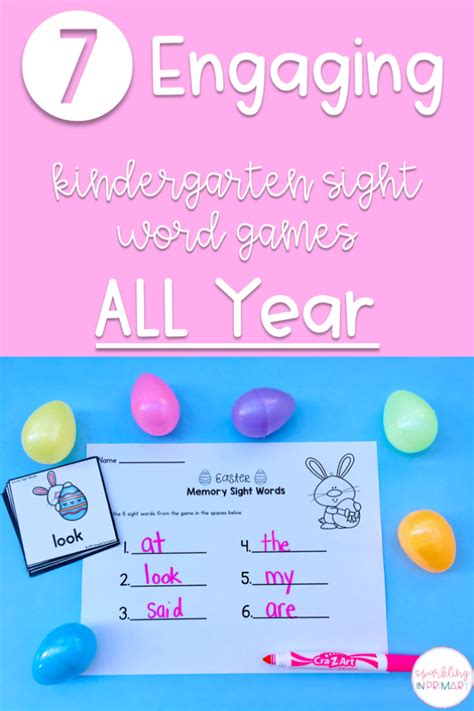 7 Fun Engaging Kindergarten Sight Word Games To Be Used All Year Long