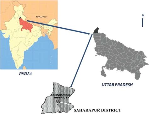 Location Map Of Study Area Saharanpur City Uttar Pradesh India