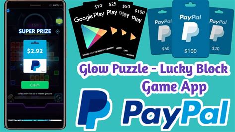 Why not try and earn real money through paypal with these apps and games? Free PayPal Money💰 |Glow Puzzle Lucky Block Game App ...