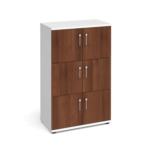Wooden Storage Locker White With Walnut Doors