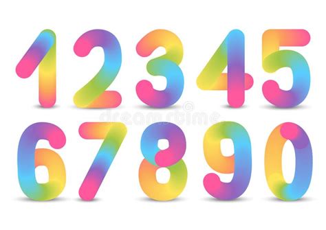Rainbow Numbers Stock Illustrations 5487 Rainbow Numbers Stock