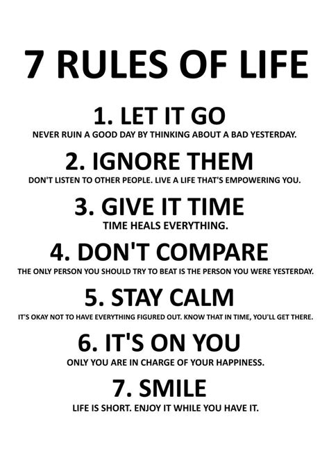 7 Rules Of Life Poster By Wallart Displate