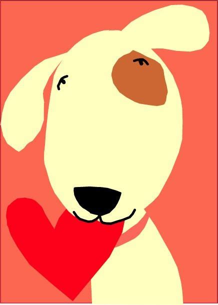 Greeting Card Collection I Love You Dog Red Heart Note Card Etsy