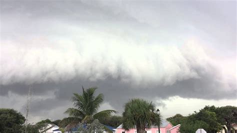A Supercell Thunderstorm Wall Cloud Moves Into Cocoa Beach Florida