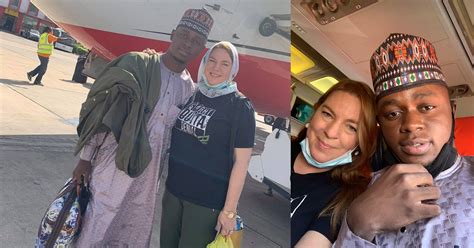 26 Year Old Nigerian Man And His 46 Year Old American Wife Depart Nigeria For The Us Photos