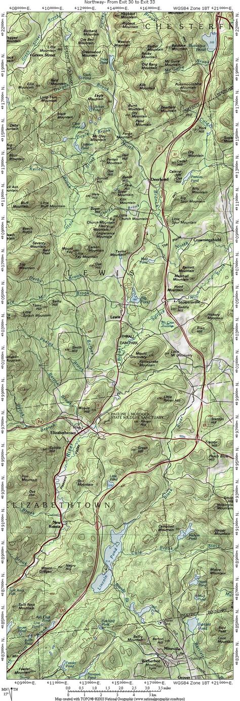 Interstate 87 The Adirondack Northway Road Map 4 From Exit 30 To