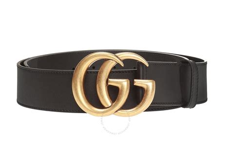 Gucci Double G Buckle Black Leather Belt Brand Size 110 Cm 397660