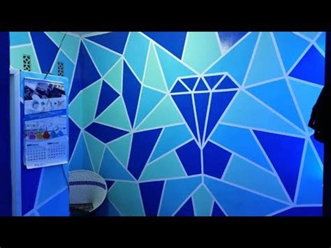 CARA MUDAH CAT DINDING KAMAR DESIGN GEOMETRI KEREN SIMPLE ...