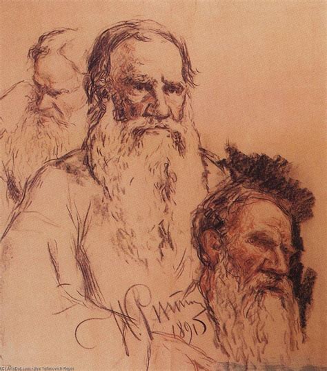 Oil Painting Replica Sketches Of Leo Tolstoy 1891 By Ilya Yefimovich
