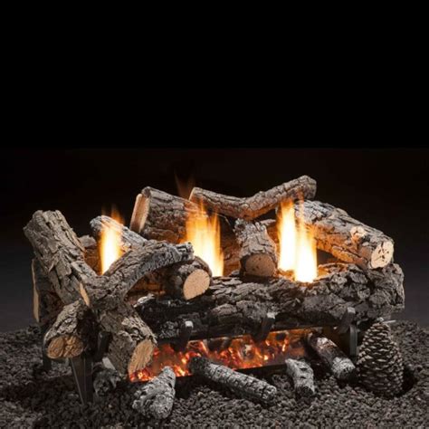 Hargrove Heritage Char Ventless Gas Log Set With Manual Burner Marx Fireplaces And Lighting