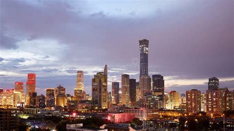 Beijing Skyline Cbd Night China Stock Image Image Of Futuristic