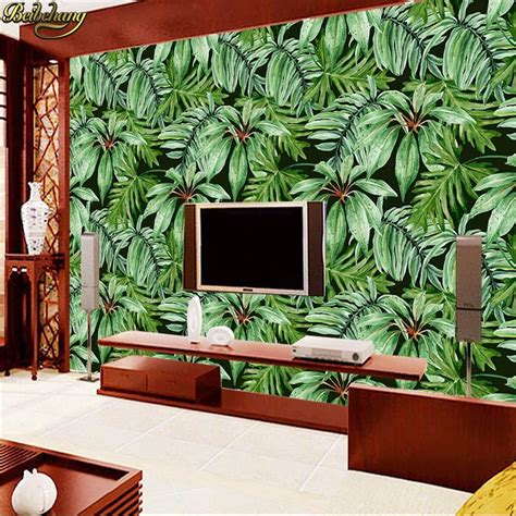 Beibehang Custom Wallpaper Mural Wall Sticker Tropical Rainforest Plant