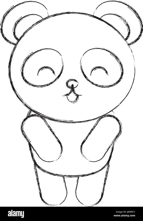 Cute Sketch Draw Panda Bear Stock Vector Image And Art Alamy