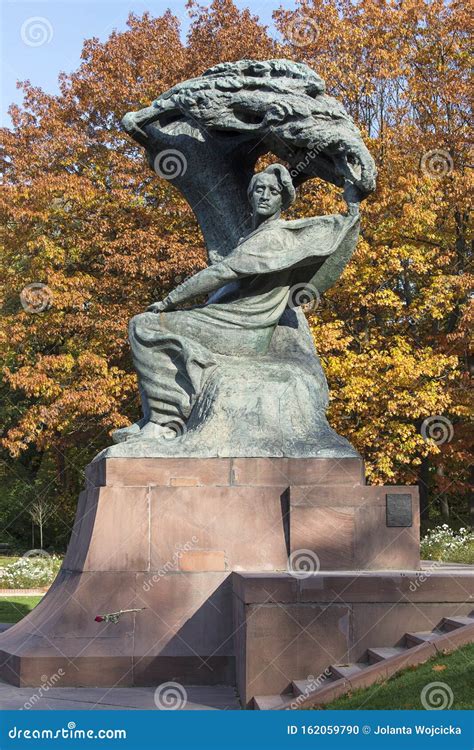 Chopin Statue Polish Composer And Virtuoso Pianistin Warsaw Royal