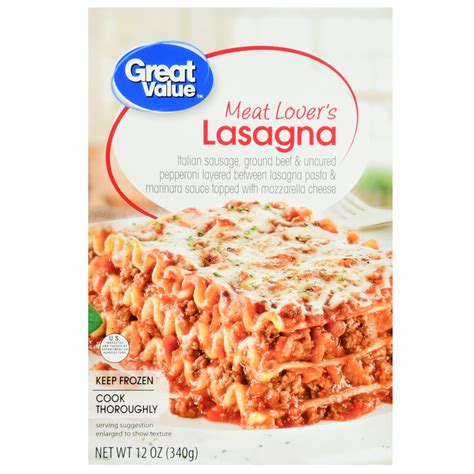 Great Value Frozen Meat Lovers Lasagna 12 Oz