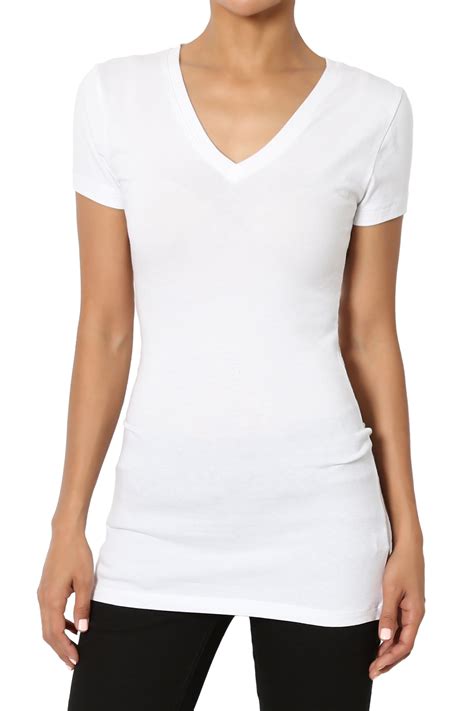 Themogan Themogan Womens Basic V Neck Short Sleeve T Shirts Cotton Tee White 2xl Walmart