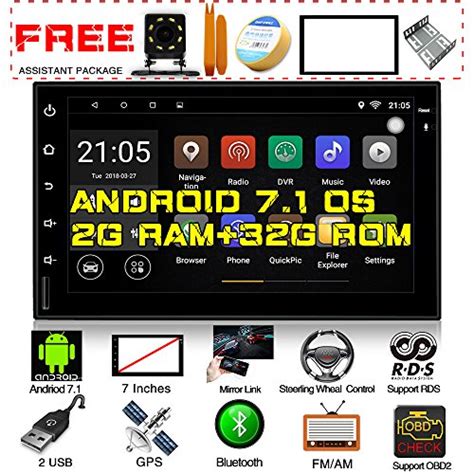 Upgraded Universal Double Din Android 71 Quad Core Cpu 2g Ram 32g Rom