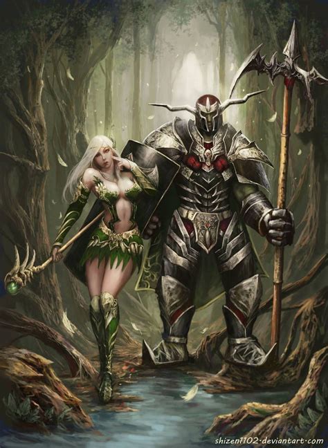 CM The Orc And The Elf By Shizen1102 Fantasy Art Warrior Fantasy
